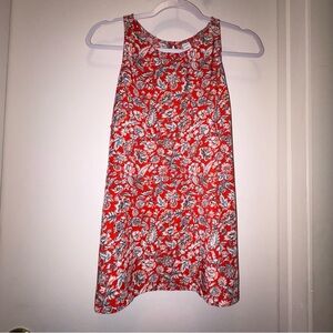 Old Navy Red and Black Floral Top